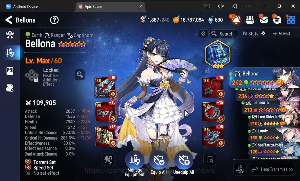 Epic Seven Accounts GLOBAL Unverif|New Era|6 ML(NM Luna,SP Politis,Zio image 6