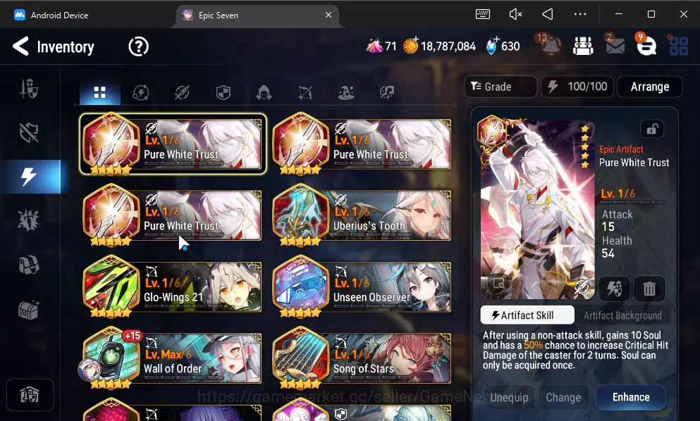 Epic Seven Accounts GLOBAL Unverif|New Era|6 ML(NM Luna,SP Politis,Zio image 9