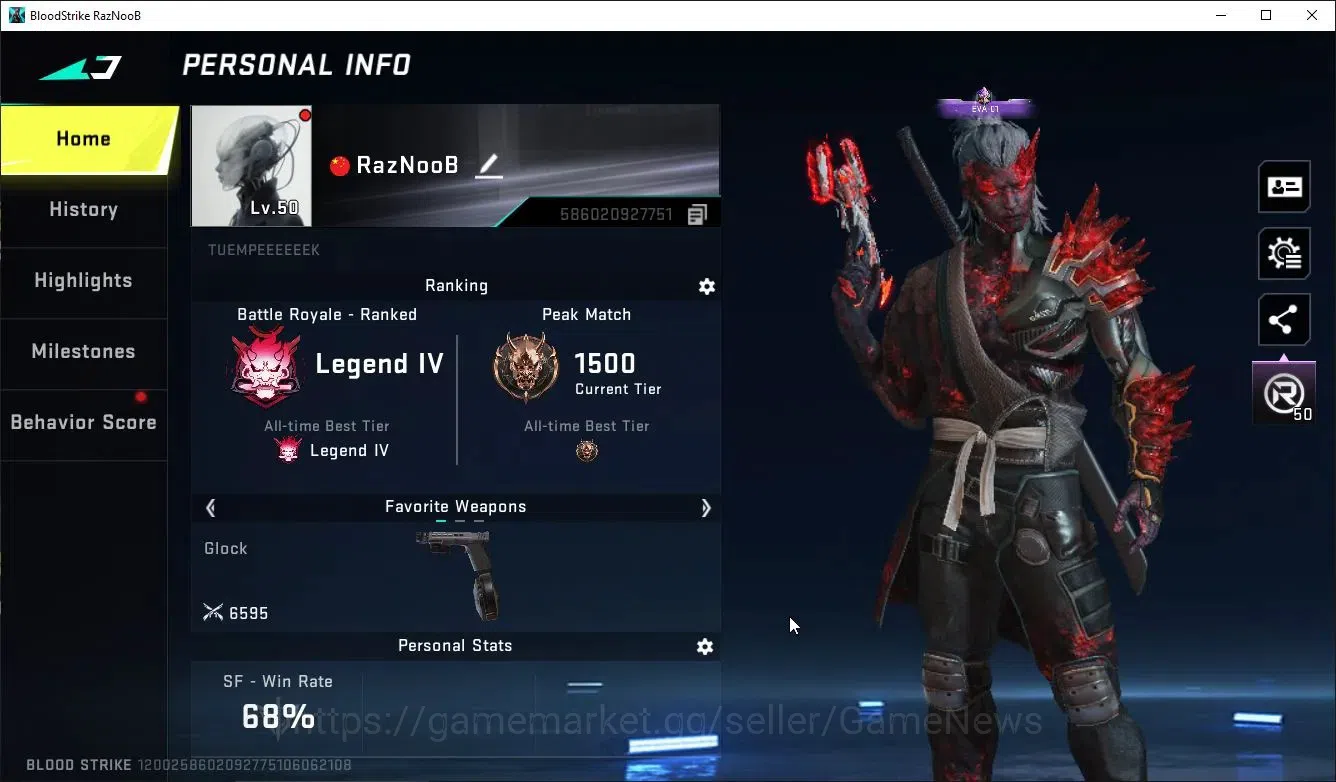 Blood Strike Accounts ASIA|ETERNAL DeAgle+Collab TR FN2000,JAck-Takemich image 2
