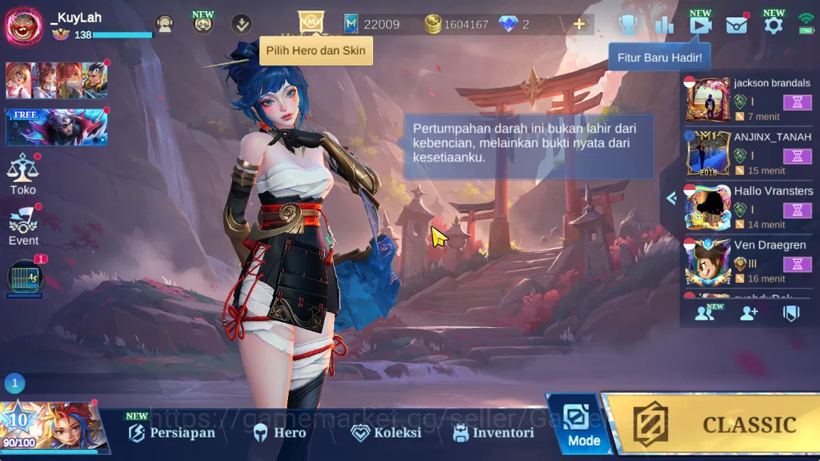 Mobile Legends: Bang Bang Accounts Hero 133|Skin 510|Legend(Miya,Valir),KOF(Chou,Auro image 1