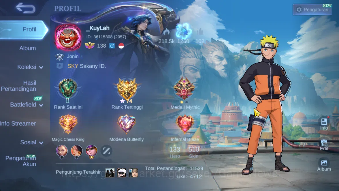 Mobile Legends: Bang Bang Accounts Hero 133|Skin 510|Legend(Miya,Valir),KOF(Chou,Auro image 2