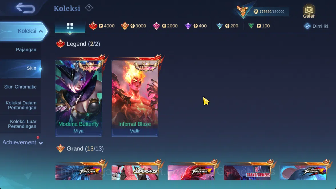 Mobile Legends: Bang Bang Accounts Hero 133|Skin 510|Legend(Miya,Valir),KOF(Chou,Auro image 6