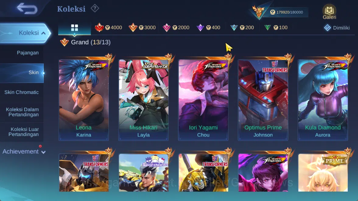 Mobile Legends: Bang Bang Accounts Hero 133|Skin 510|Legend(Miya,Valir),KOF(Chou,Auro image 7