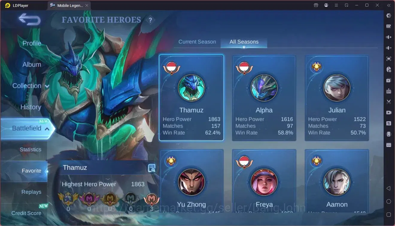 Mobile Legends: Bang Bang Accounts Global|Hero 69|Skin 85|Seasoned|CC Natalia|Dragon  image 16
