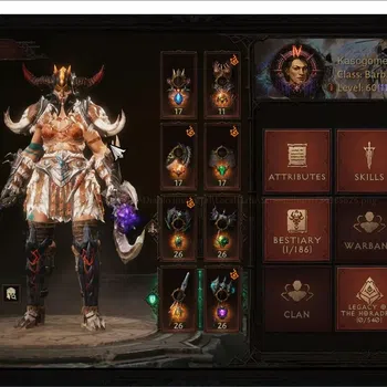 Diablo Immortal Accounts High-End Oce - Azmodan|60(1166)Barbarian-Vanquisher|CR 51660|Reso 480|Inverno 5|Lv.30