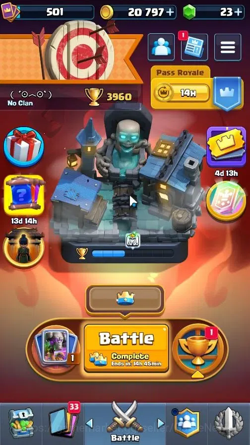 Clash Royale Accounts High-End Lv 501|KTL 10|Trophy 3960|Card 60/122|3 EVO 2 Legend 14 Epic 20 Rare 25 Common|2 1