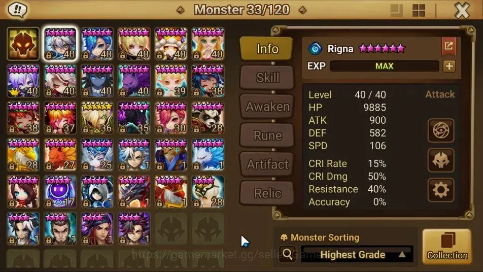 Summoners War: Sky Arena Accounts EUROPE Lv 32|1 LD[Destiny]|13 Total NB5[Aaliyah,Ar image 8