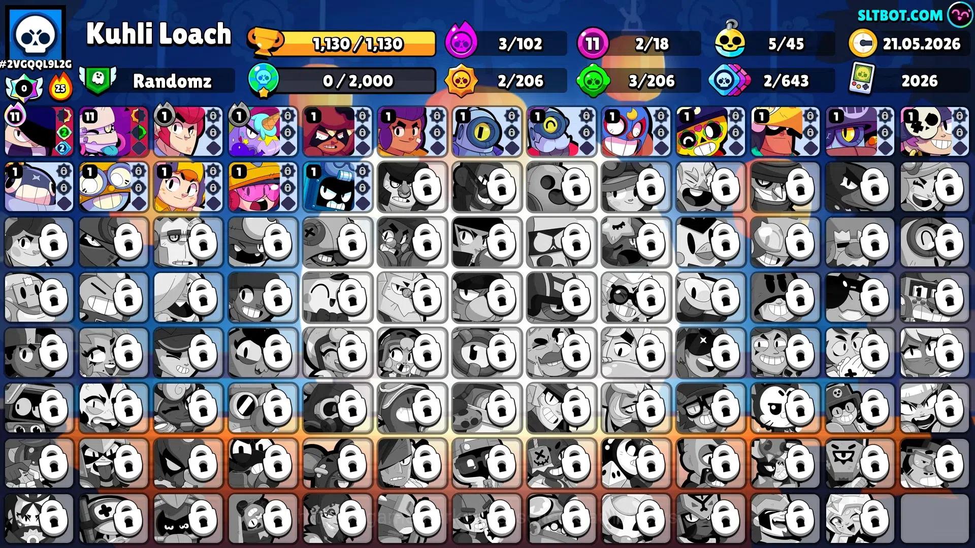 Brawl Stars Accounts 1130 Trophy|18 Brawlers 2 Max Lvl (Full Buffies Edgar,Emz)|1 Epic Skin (Sugarplum Rosa)|5K Bling|CN 1