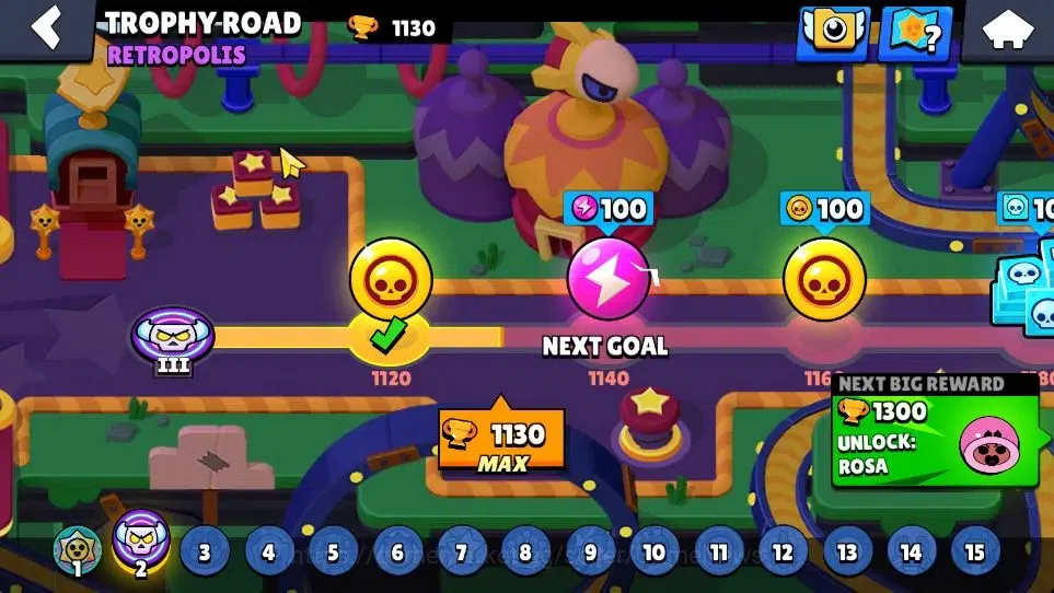 Brawl Stars Accounts 1130 Trophy|18 Brawlers 2 Max Lvl (Full Buffies Edgar,Emz)|1 Epic Skin (Sugarplum Rosa)|5K Bling|CN 11