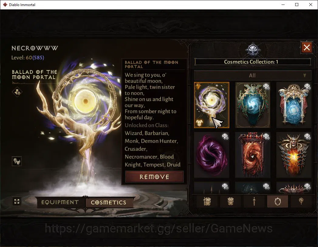 Diablo Immortal Accounts SEA-Izual|Lv60(585)|Necromancer|35kCr|Reso420|Male image 7