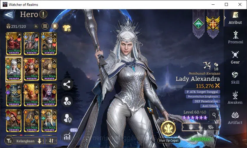 Watcher of Realms Accounts End-Game GLOBAL 60x|14M Power|15 Lord[ValderonA4,Praetus,Iovar,Etc]|117 Legend[Lady 10