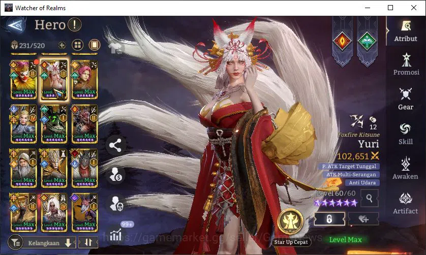Watcher of Realms Accounts End-Game GLOBAL 60x|14M Power|15 Lord[ValderonA4,Praetus,Iovar,Etc]|117 Legend[Lady 11