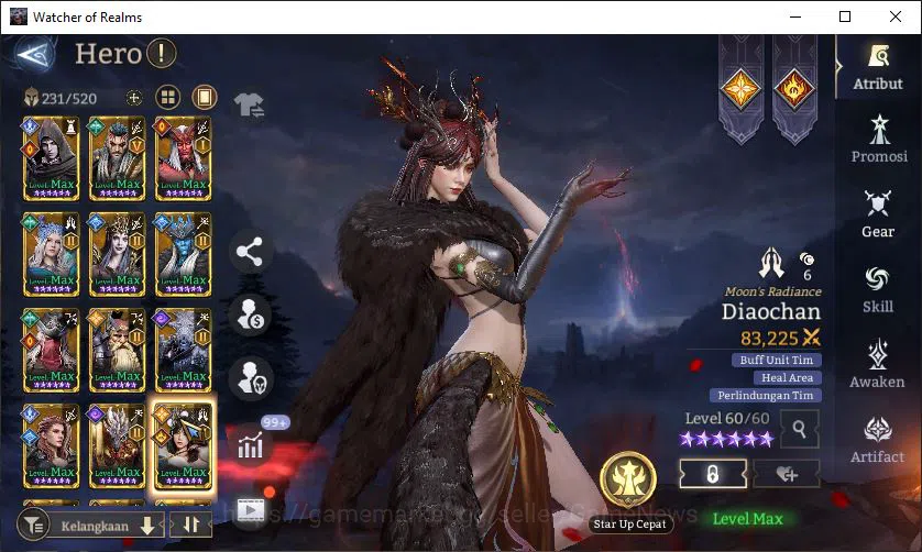 Watcher of Realms Accounts End-Game GLOBAL 60x|14M Power|15 Lord[ValderonA4,Praetus,Iovar,Etc]|117 Legend[Lady 14