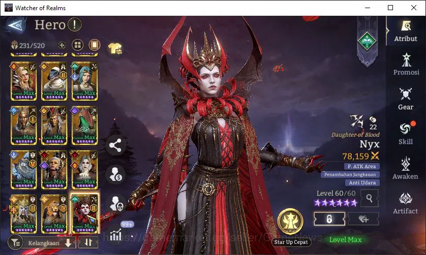 Watcher of Realms Accounts End-Game GLOBAL 60x|14M Power|15 Lord[ValderonA4,Praetus,Iovar,Etc]|117 Legend[Lady 15