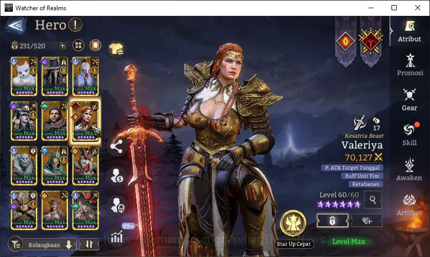 Watcher of Realms Accounts End-Game GLOBAL 60x|14M Power|15 Lord[ValderonA4,Praetus,Iovar,Etc]|117 Legend[Lady 17