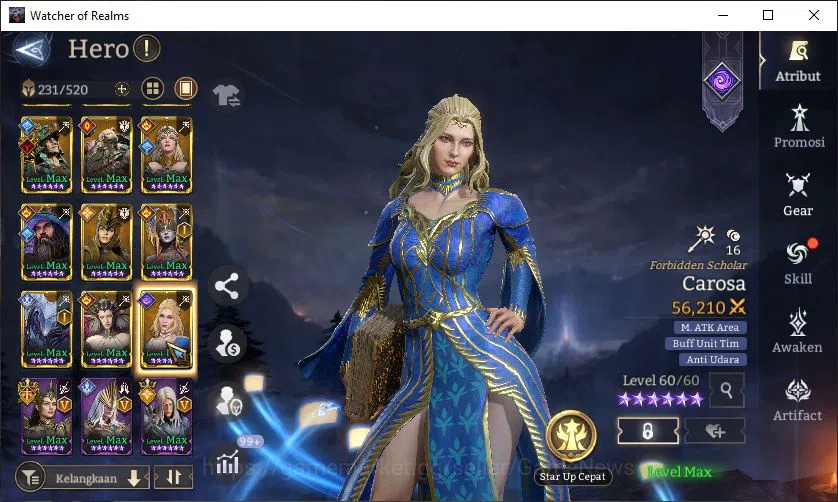 Watcher of Realms Accounts End-Game GLOBAL 60x|14M Power|15 Lord[ValderonA4,Praetus,Iovar,Etc]|117 Legend[Lady 18
