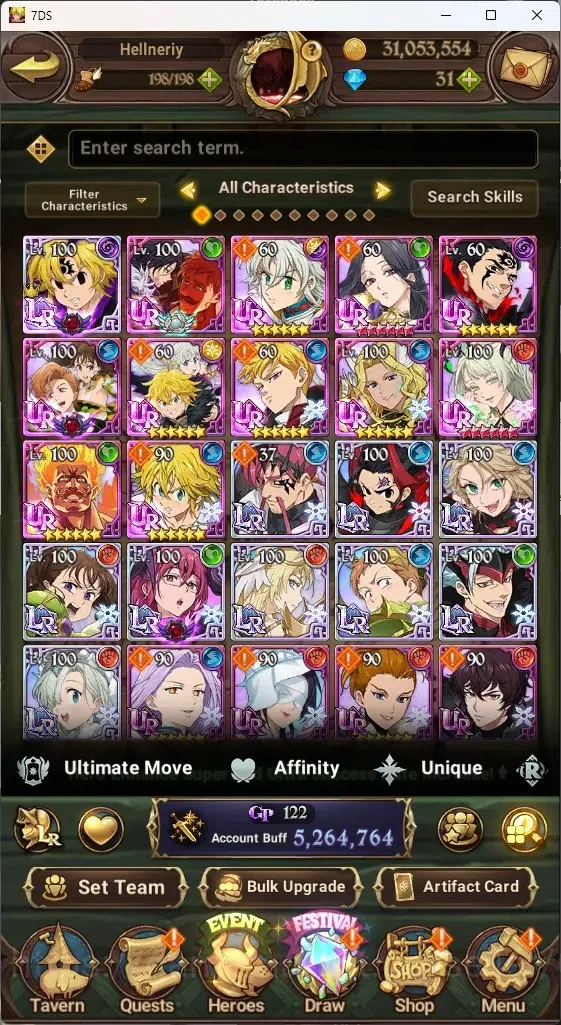 The Seven Deadly Sins: Grand Cross Accounts ASIA|5,2M CC|46 LS,31 Dm|8 LR+11 UR+Collab ReZERO| image 2
