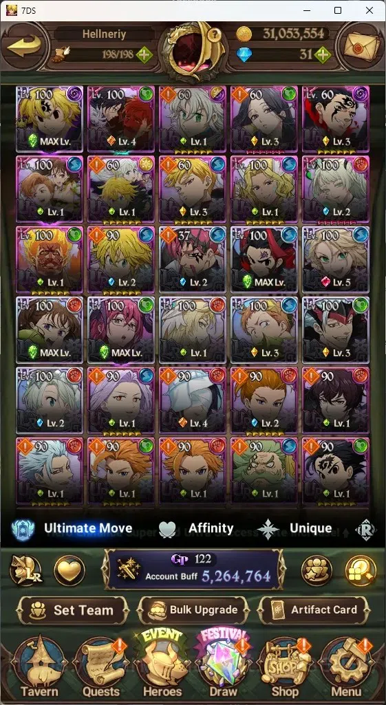 The Seven Deadly Sins: Grand Cross Accounts ASIA|5,2M CC|46 LS,31 Dm|8 LR+11 UR+Collab ReZERO| image 3