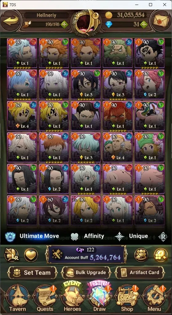 The Seven Deadly Sins: Grand Cross Accounts ASIA|5,2M CC|46 LS,31 Dm|8 LR+11 UR+Collab ReZERO| image 4