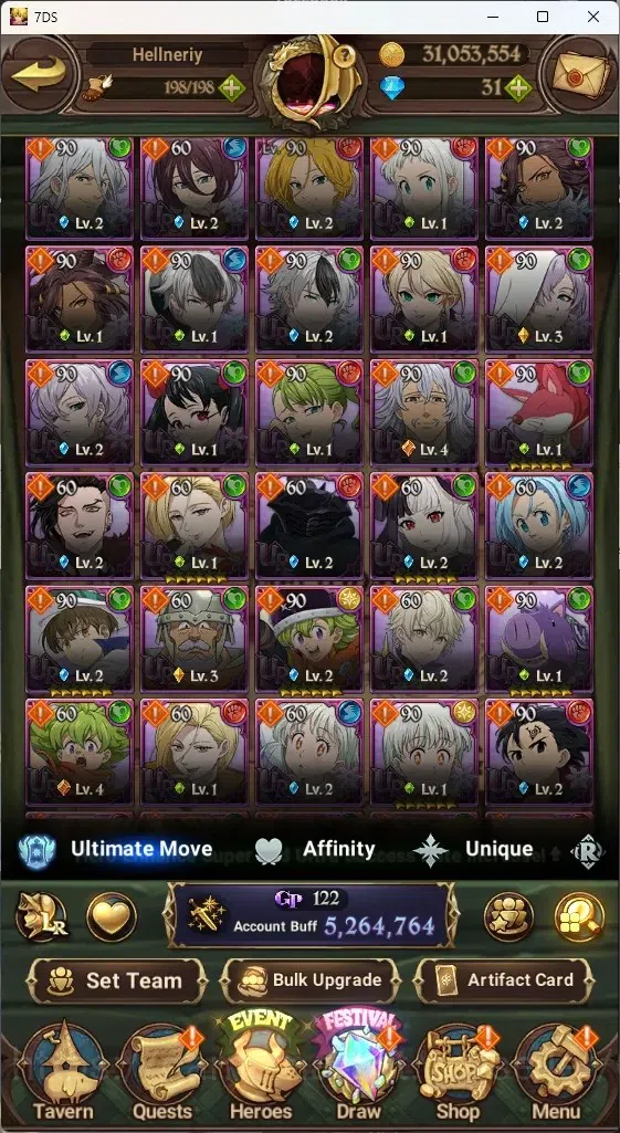 The Seven Deadly Sins: Grand Cross Accounts ASIA|5,2M CC|46 LS,31 Dm|8 LR+11 UR+Collab ReZERO| image 5