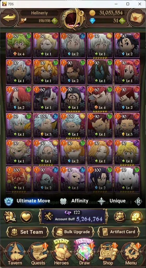 The Seven Deadly Sins: Grand Cross Accounts ASIA|5,2M CC|46 LS,31 Dm|8 LR+11 UR+Collab ReZERO| image 6