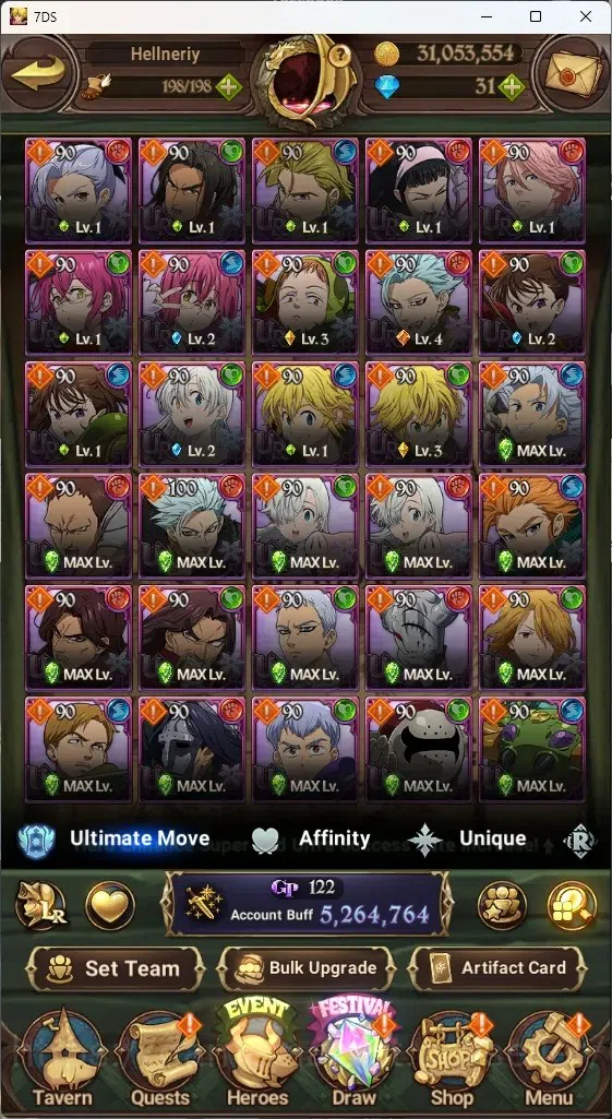 The Seven Deadly Sins: Grand Cross Accounts ASIA|5,2M CC|46 LS,31 Dm|8 LR+11 UR+Collab ReZERO| image 9