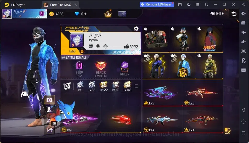 Free Fire Accounts Indonesia|5 Evo(AK47 Lv5,XM8 Lv.4,Thompson Lv.4,Etc)|M1887 Sterling Conqueror|Electrify Bunny|Check SS 1