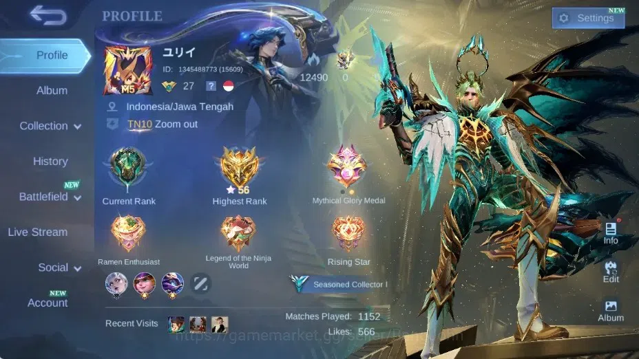 Mobile Legends: Bang Bang Accounts Others Global|Skin 80|Seasoned|PRIME Granger,S.A.B.E.R Cyclops,V.E.N.O.M Harly,Gaara 1