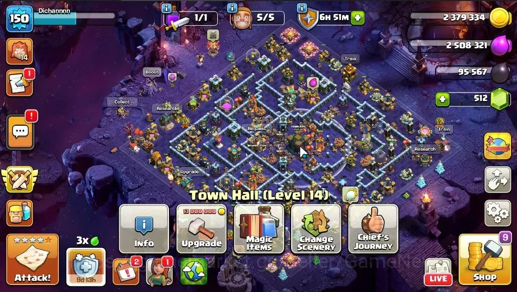 Clash of Clans Accounts LV 150|TH 14-BH 7|HH 8|BK 53,AQ 56,GW 31,MP 48,RC image 1