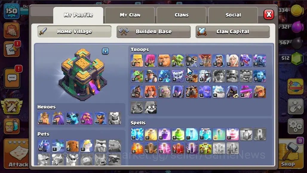 Clash of Clans Accounts LV 150|TH 14-BH 7|HH 8|BK 53,AQ 56,GW 31,MP 48,RC image 3