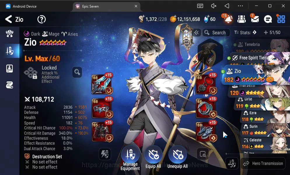 Epic Seven Accounts GLOBAL UNVERIF|New Era|6 ML(DK Sharun,Har Setti,Zi image 3