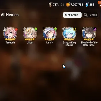 Epic Seven Accounts Starter Global|Unverif|Starter 2 ML(Soth Dark Diene, DK Sharun)|Abyss F51|PoH+Bless ON|Theater