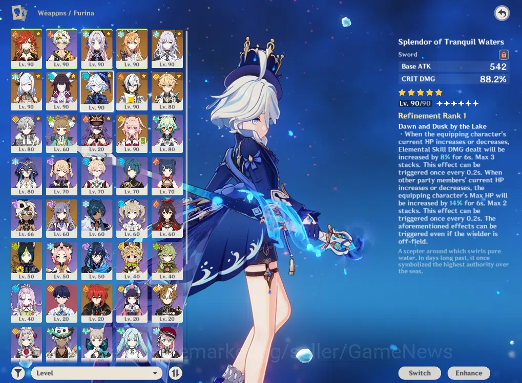 Genshin Impact Accounts ASIA|AR58|9Limited+9(*5Weapon)|PremTeam Skirk,Furi image 7