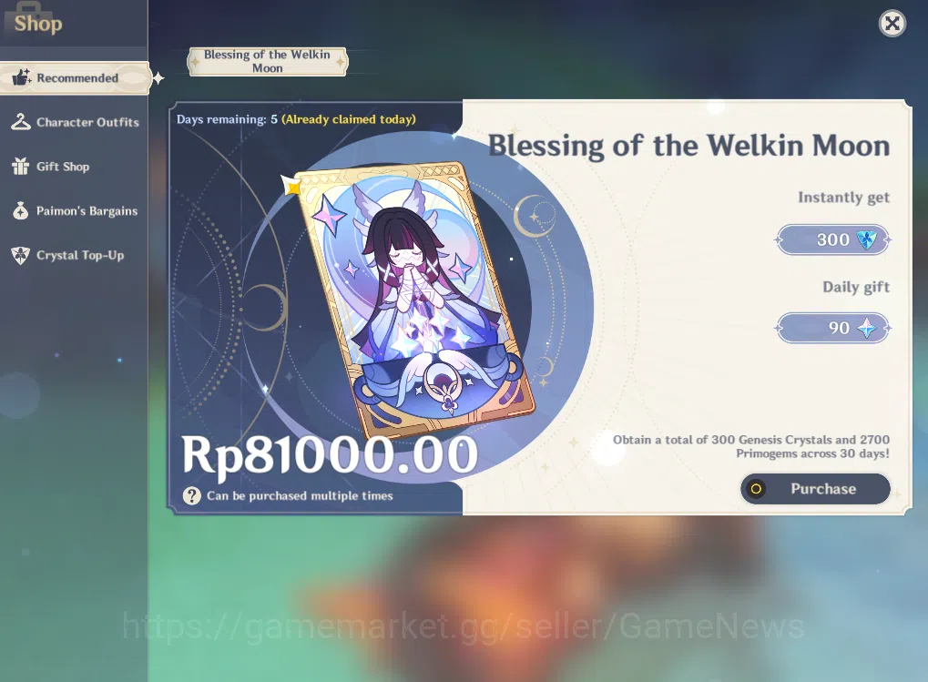 Genshin Impact Accounts ASIA|AR58|9Limited+9(*5Weapon)|PremTeam Skirk,Furi image 40
