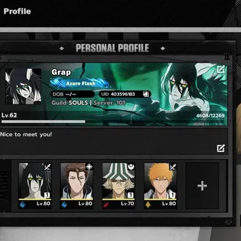 BLEACH: Soul Resonance Accounts Nuverse SEA|Lv.62|6 SSR 4 Sign