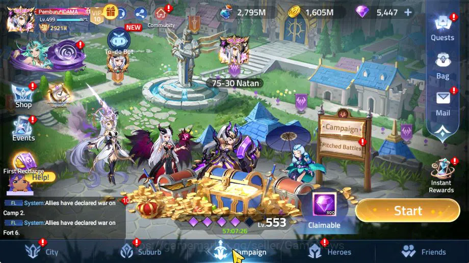 Mobile Legends: Adventure Accounts Sv 70xxx|VIP 10|Lvl 499|2921M BP|8 UR & 17 Nexus|A.Alice,H.Karihmet,S.Lunox Etc|10 Epic 1