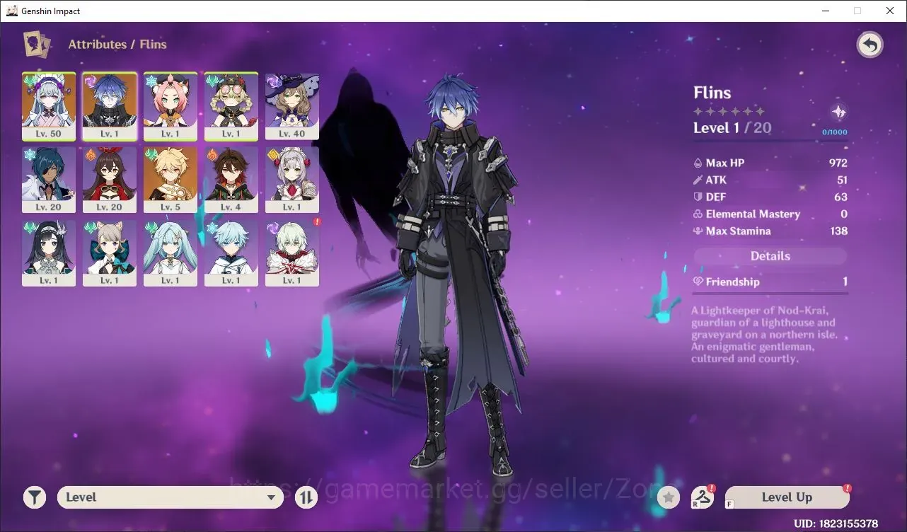 Genshin Impact Accounts Starter ASIA|Starter AR 25|1Limit Flins+1Limit std Mizuki + ChrSTD Diona,Amber etc|MC 1