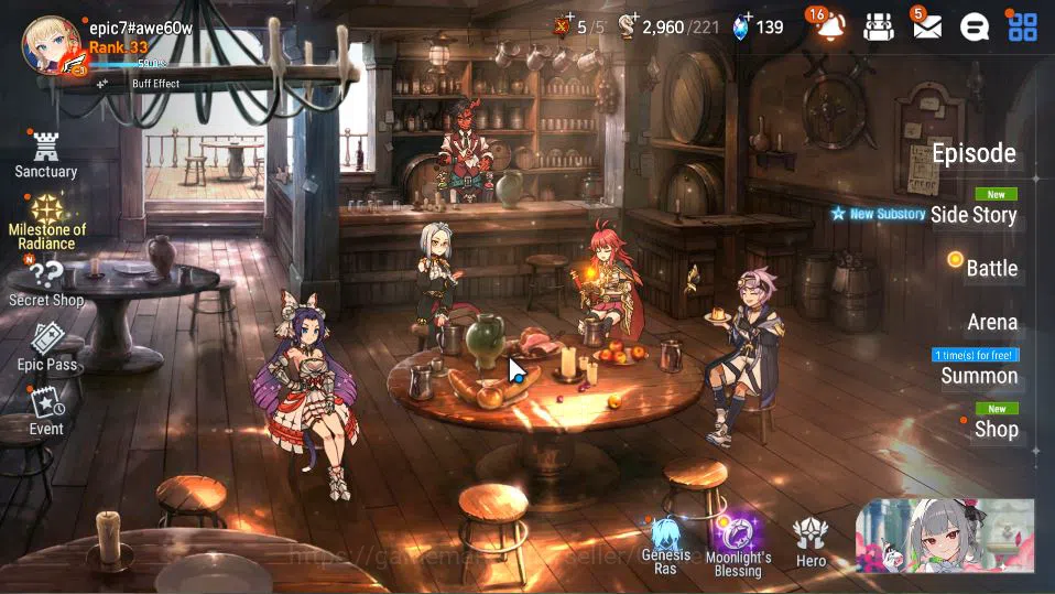 Epic Seven Accounts Starter GLOBAL Unverif|3 ML(C Lilias,F Cecilia,EW Ludwig)+TA Coli,Tenebria,Landy,etc|PoH+Bless ON|2,9K