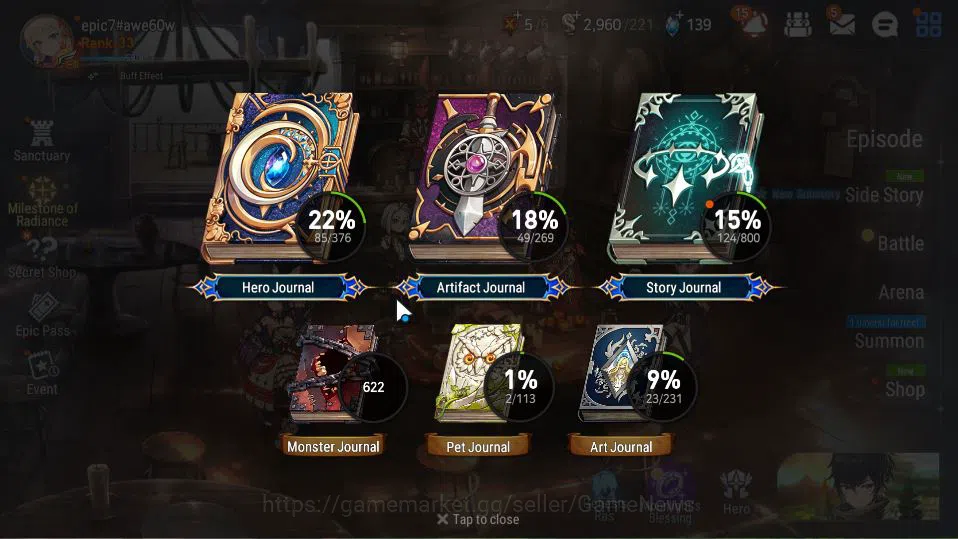Epic Seven Accounts Starter GLOBAL Unverif|3 ML(C Lilias,F Cecilia,EW Ludwig)+TA Coli,Tenebria,Landy,etc|PoH+Bless ON|2,9K 4