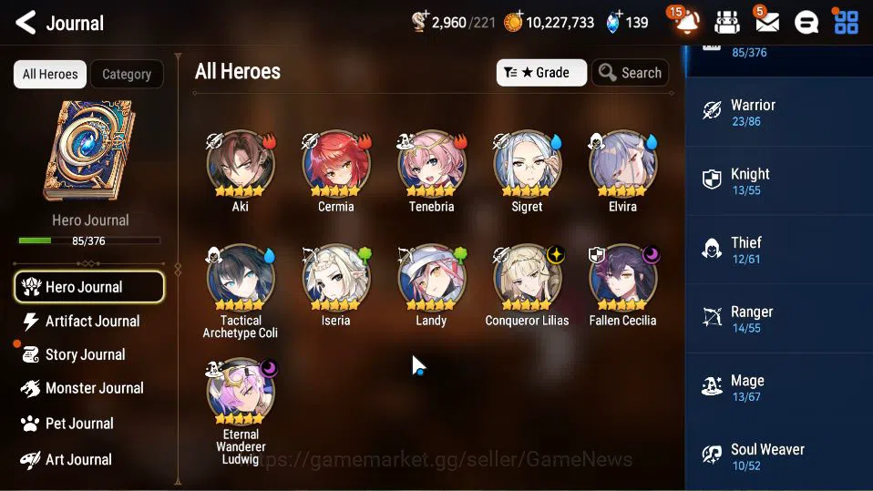 Epic Seven Accounts Starter GLOBAL Unverif|3 ML(C Lilias,F Cecilia,EW Ludwig)+TA Coli,Tenebria,Landy,etc|PoH+Bless ON|2,9K 5