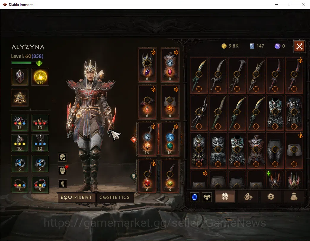 Diablo Immortal Accounts SEA - Izual|CS ON|Lv60(858)|Tempest|CR 40k|Reso 43 image 11