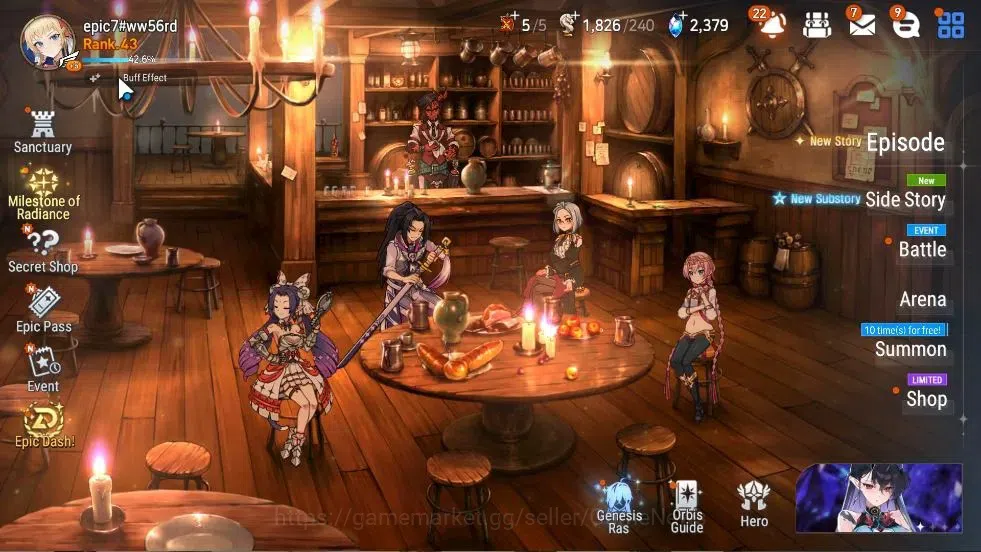 Epic Seven Accounts Starter Global UnVerif|NewEra|4 ML(RnL,TE Kayron,Straze,LR Krau)+Aby Fumyr,Fene,etc|2,3K SStone+150K 1