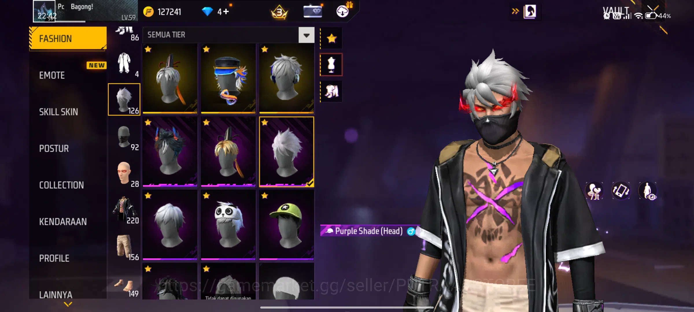 Free Fire Accounts INDONESIA | LOGIN GOOGLE | EMOT LOBY GELAP 1 | EVO image 6