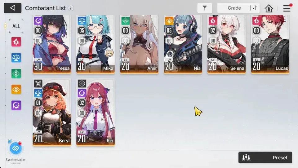 Chaos Zero Nightmare Accounts GLOBAL Lv 32|5 SSR[NineM1+Sign,Heidemarie,Rin,Hugo,Renoa]+9 4