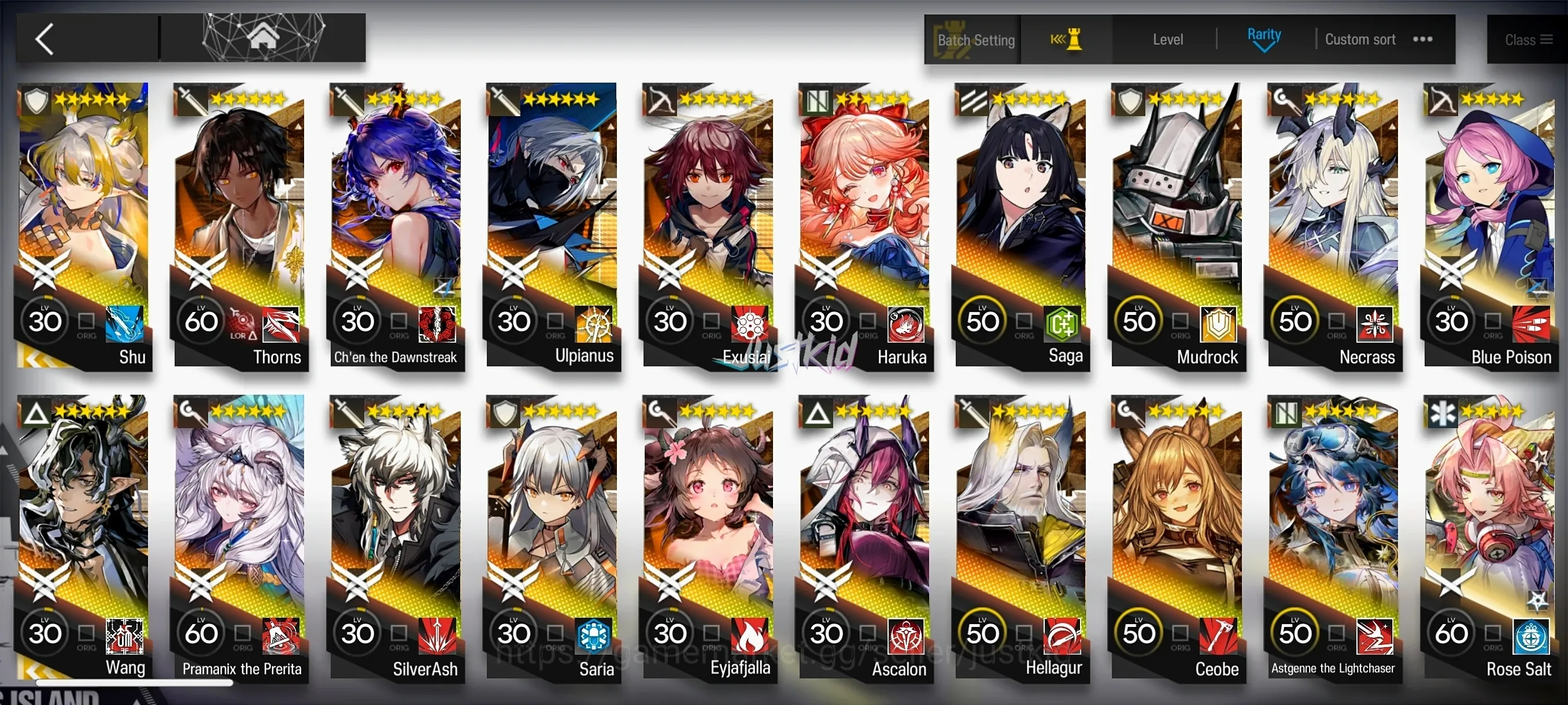 Arknights Accounts Mid-Tier ARKNIGHTS GLOBAL EARLYMID 18*6 , 2 LIMITED WANG,SHU , PRAMANIX 1