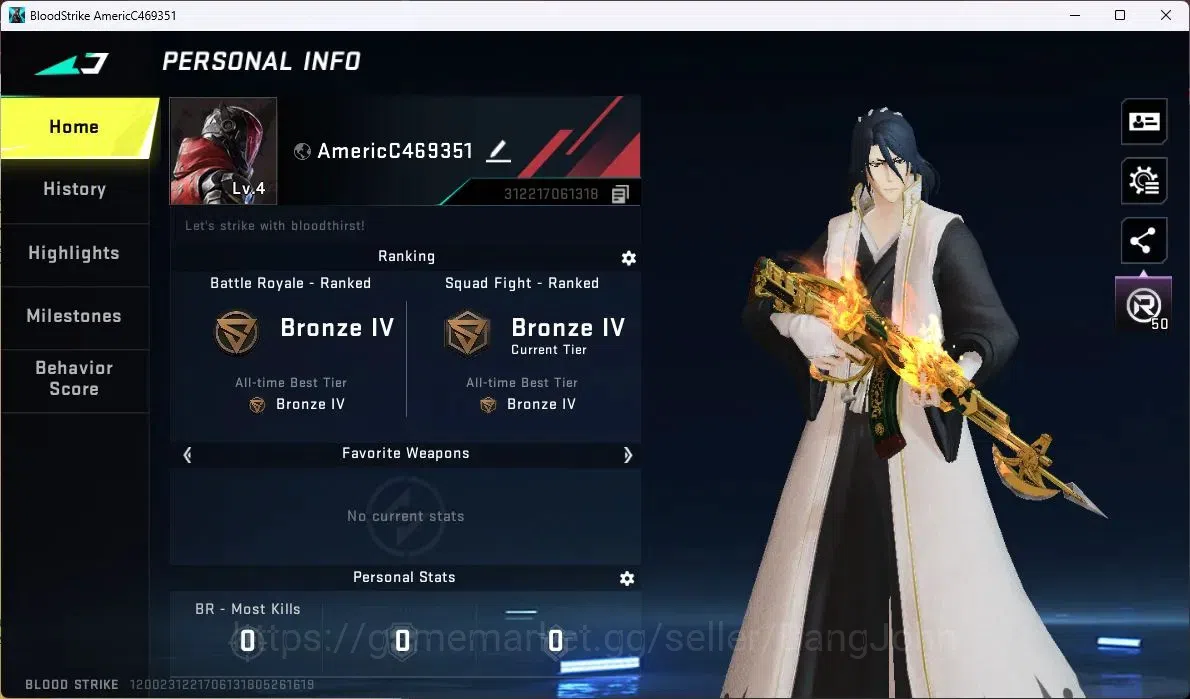 Blood Strike Accounts ASIA | BLEACH Ethan | 7DS AK47 Sacred Axe Rhitta | image 1