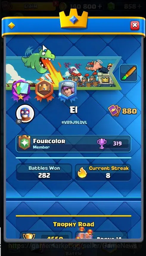 Clash Royale Accounts KTL 11|Trophy 4660|Card 91|1 Hero 2 EVO|5 Champ 16 image 2