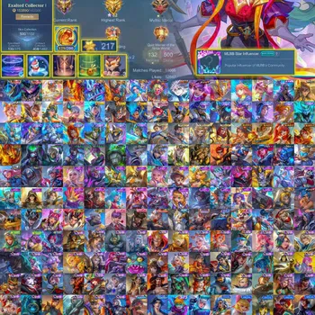Mobile Legends: Bang Bang Accounts Rare Skin GLOBAL || MLBB Star influencer || 500 Skin || Almost MEGA