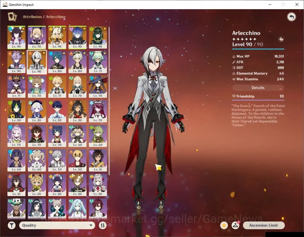 Genshin Impact Accounts ASIA|AR 57|Prem team Arlecchino|6Limited+3(*5Wep)| image 12