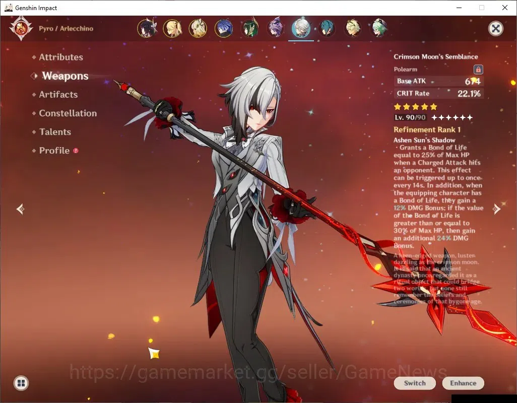 Genshin Impact Accounts ASIA|AR 57|Prem team Arlecchino|6Limited+3(*5Wep)| image 4